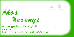 akos merenyi business card